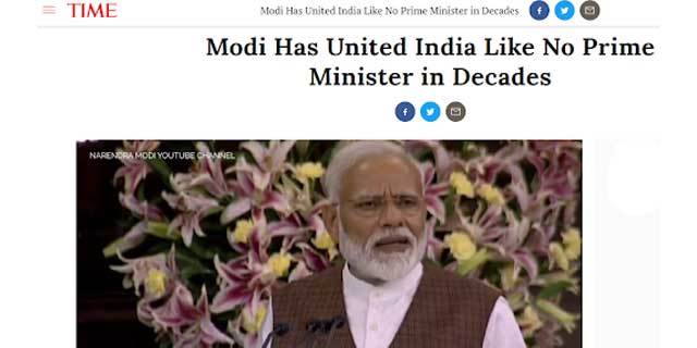 Master મોદીને “ડિવાઇડર ઇન ચીફ” બાદ હવે ટાઈમ મેગેઝીનને કહ્યા “ભારતને એકજુટ કરનારા PM”