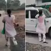 Woman broke the car due to wiping the rangoli in Madhya Pradesh ...
