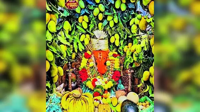 नवश्या गणपतीला आंब्यांची आरास नवश्या गणपतीला आंब्यांची आरास