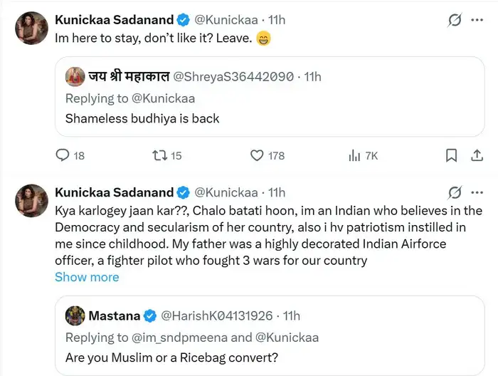 Kunickaa Sadanand On Trolling Of Muslim Or Rice Bag Convert Question ...