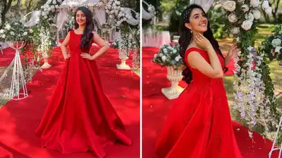 रेड गाउन में लगीं प्रिंसेस जैसी 