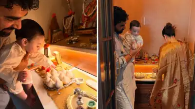 जहीर ने मंदिर में ही बप्पा को बैठाया