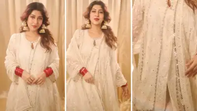 थ्रेड एम्ब्रॉयडरी के साथ कुर्ते पर लगे सितारे