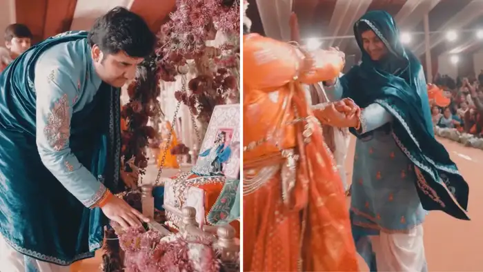 क्या पहना कथावाचक ने?