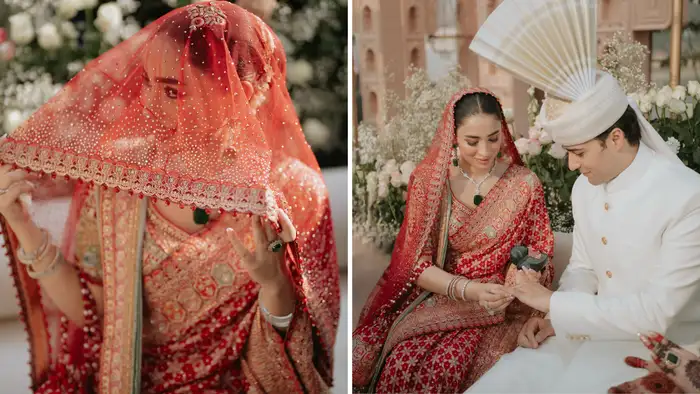 साड़ी भी पहनी भारतीय डिजाइनर की