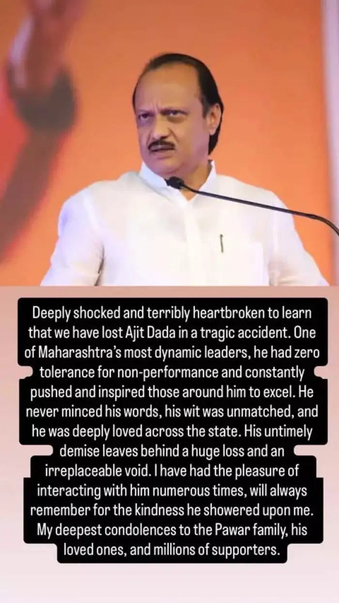 riteish deshmukh ajit pawar post