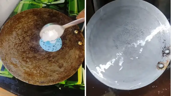 cleaning dirty tawa or pan and remove rust cleaning dirty tawa or pan and remove rust
