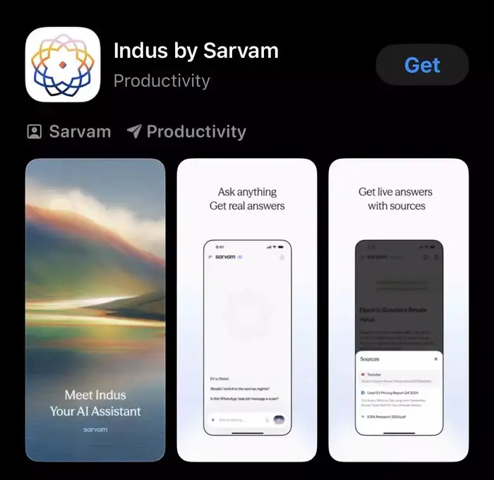 कैसे डाउनलोड करें Indus by Sarvam ऐप