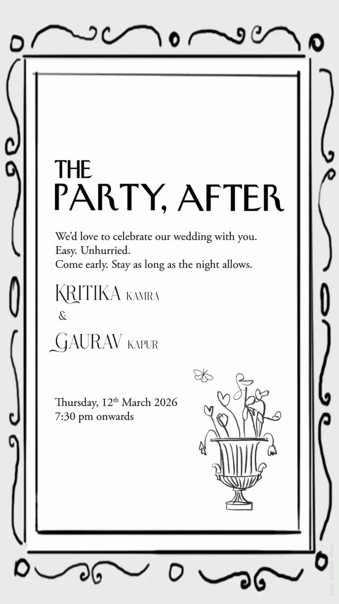 Kritika Kamra And Gaurav Kapur wedding card