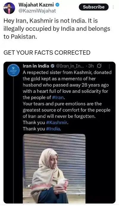 iran embassy in india kashmir post delete