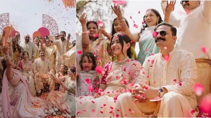 आईएएस कपल पर गुलाब की बारिश