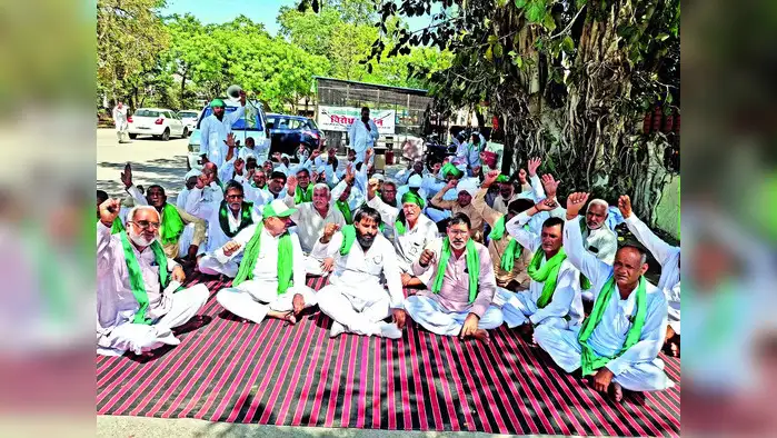 फसल खरीद के नियमों के खिलाफ तीन जिलों में धरना फसल खरीद के नियमों के खिलाफ तीन जिलों में धरना