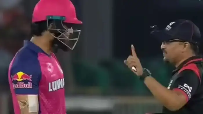 Riyāg Parag's on-field behaviour and argument with the umpire