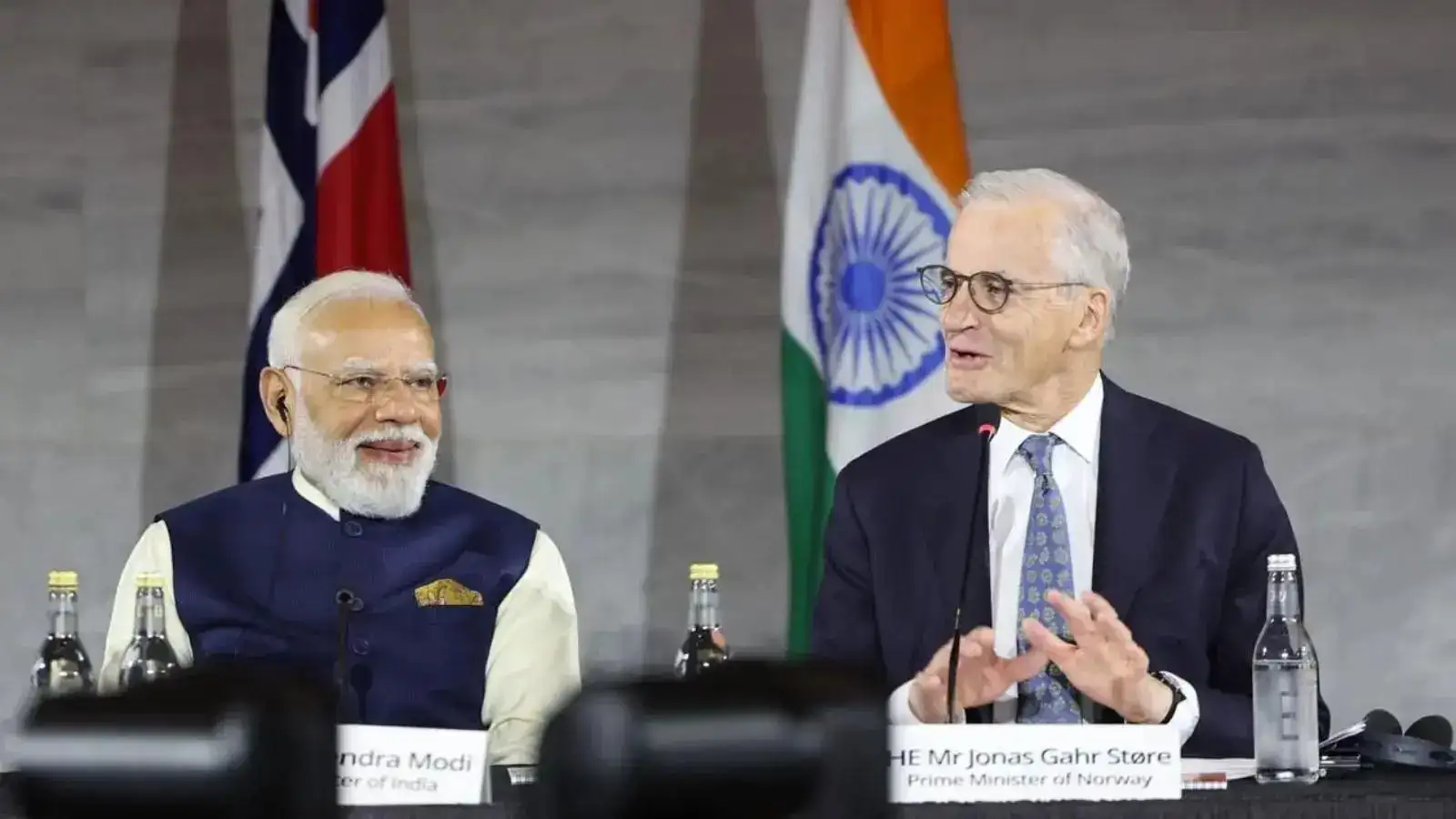 प्रधानमंत्री मोदी और नॉर्वे के प्रधानमंत्री की मुलाकात