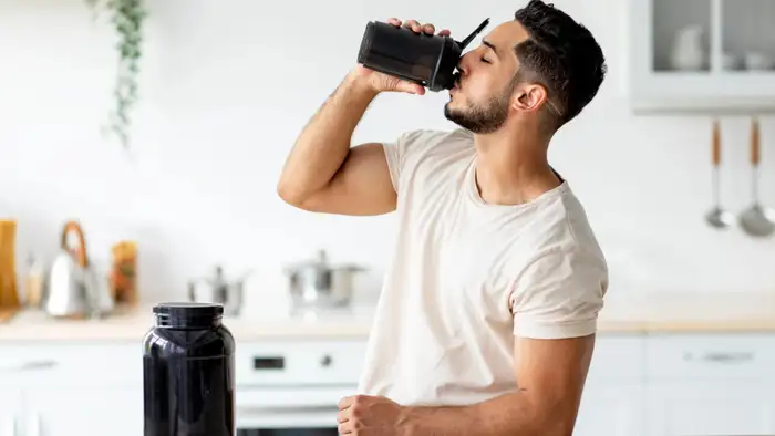 drinking protein powder supplement