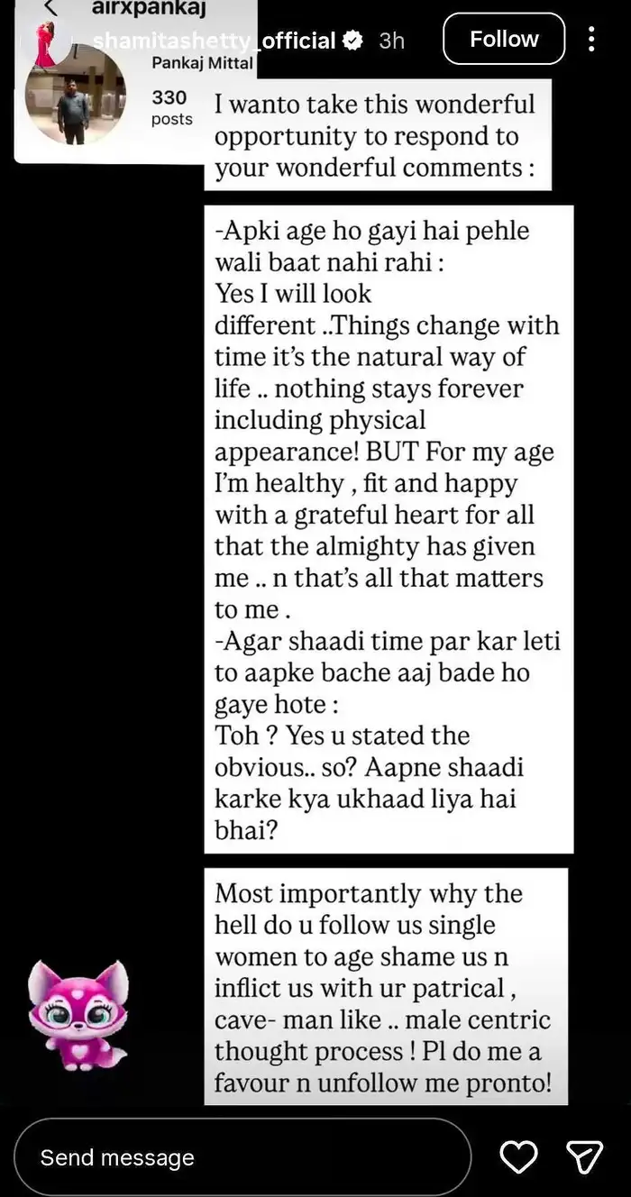 shamita shetty post