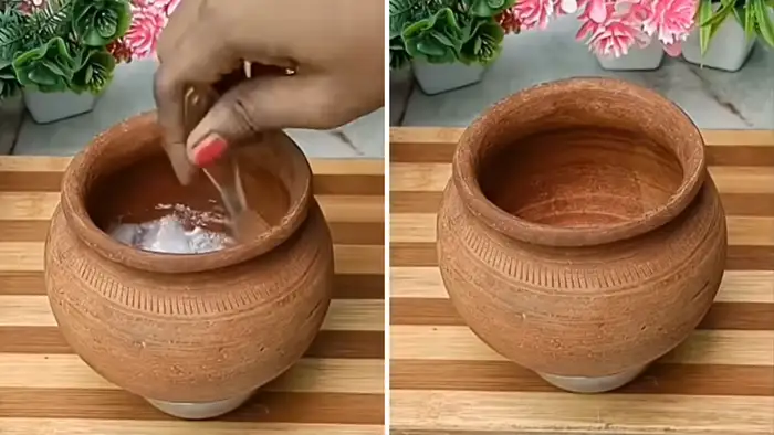 मिट्टी के बर्तन को दही से ग्रीस करें