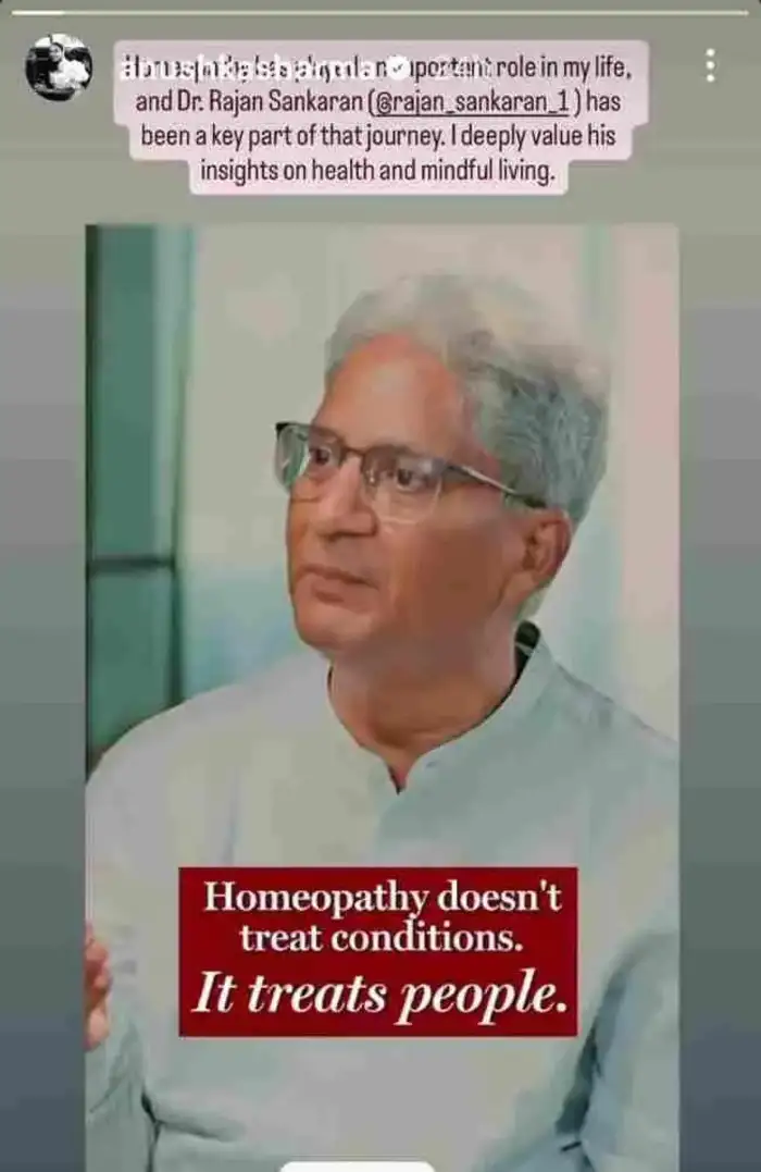 anushka post on homeopathy