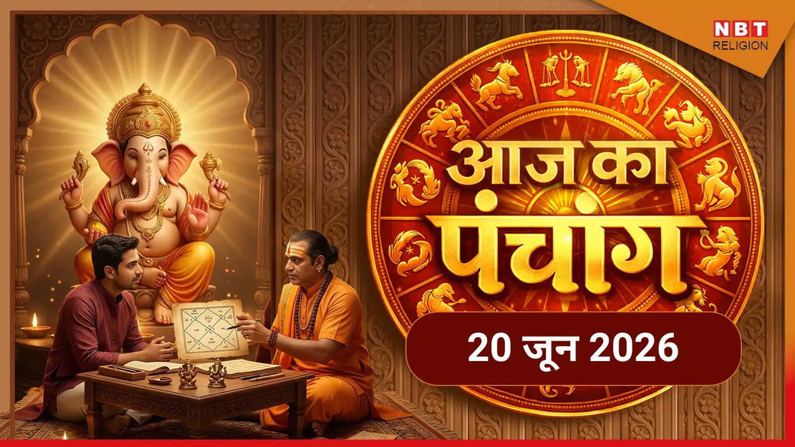 Aaj Ka Panchang आज का पंचांग 20 जून 2026 : ज्येष्ठ शुक्ल षष्ठी तिथि, जानें शुभ मुहूर्त और राहुकाल का समय