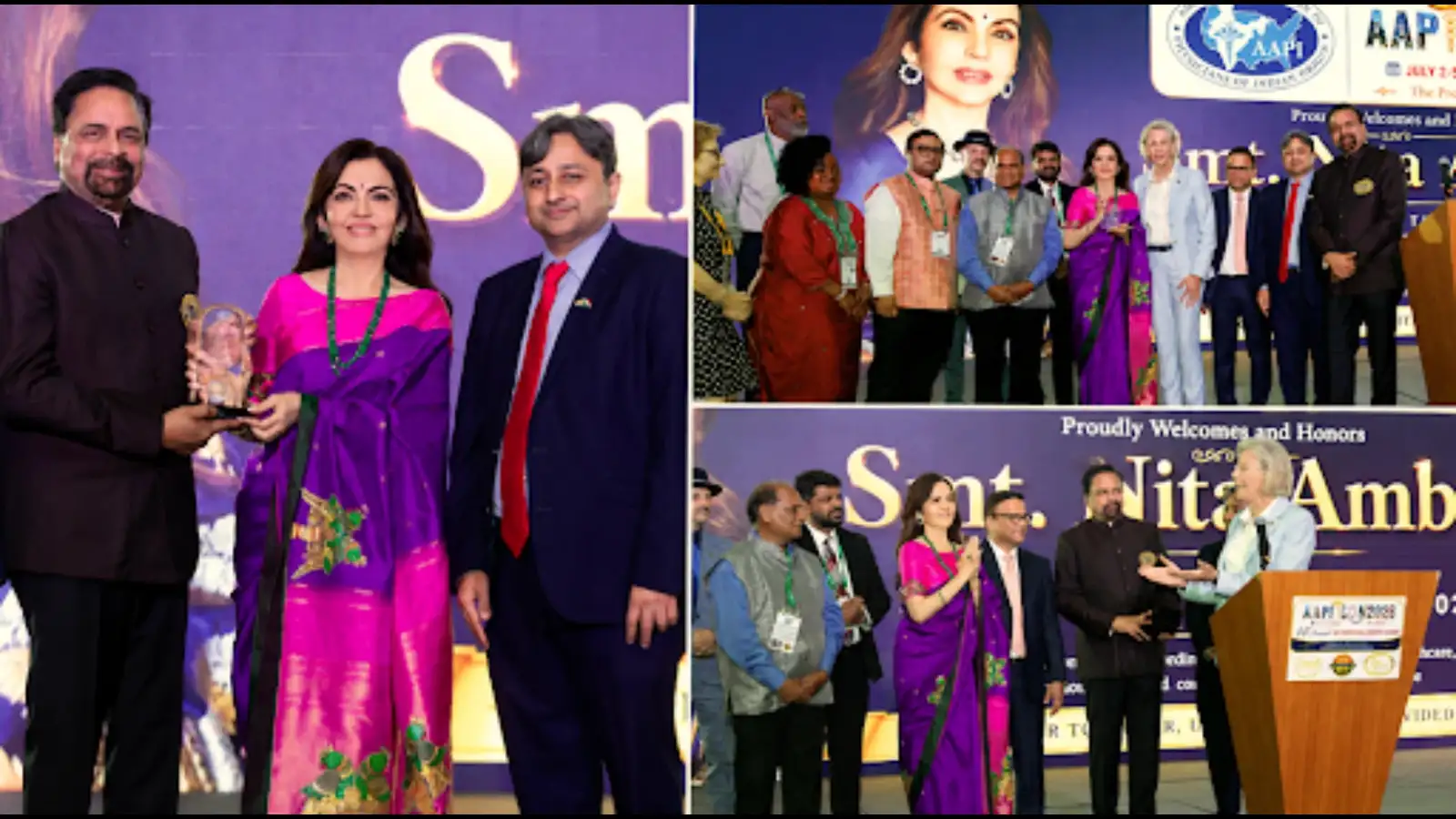स्वास्थ्य, शिक्षा और समाज सेवा में योगदान के लिए अमेरिका में सम्मानित हुईं नीता अंबानी