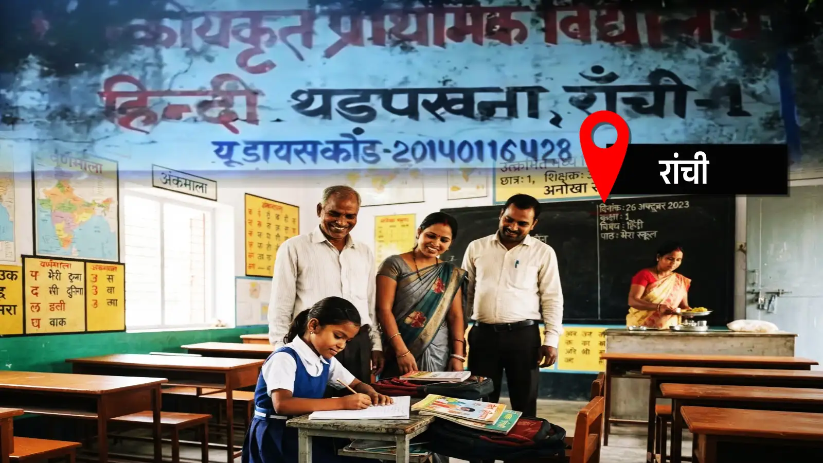 रांची का अनोखा स्कूलः 3 शिक्षक, चमचमाता क्लासरूम और मिड डे मील... लेकिन पढ़ने आती है सिर्फ 1 बच्ची
