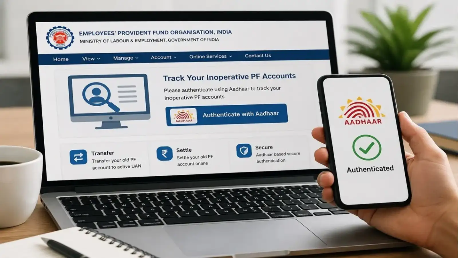 EPFO New Portal: मिलेगा पुराने PF खाते में पड़ा पैसा, EPFO की नई वेबसाइट से घर बैठे करें क्लेम और ट्रांसफर