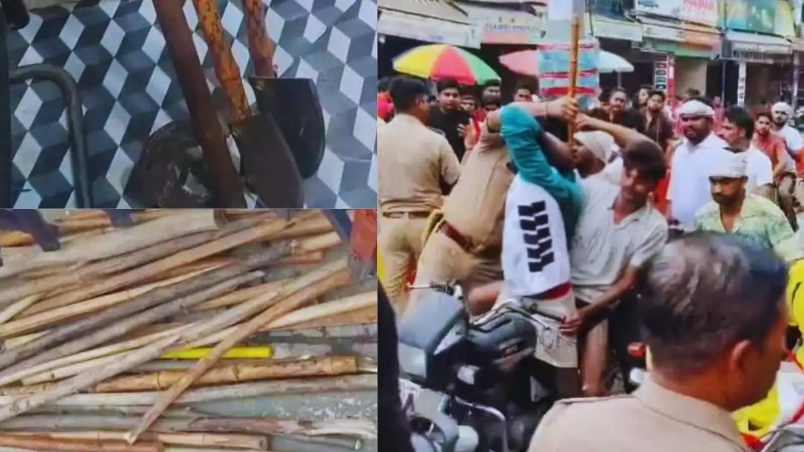 मुजफ्फरनगर में पुलिस का 'ऑपरेशन डंडा', डाक कांवड़ियों से दर्जनों लाठी-डंडे और 3 फरसे जब्त