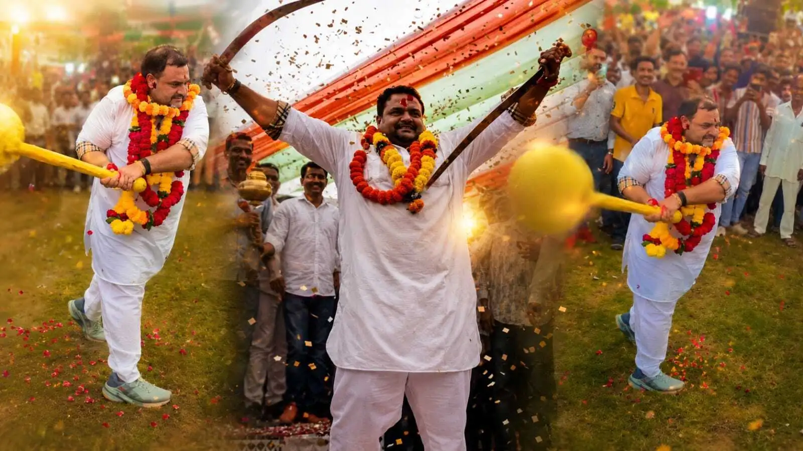 हनुमानजी की तरह 'गदा' घुमाई कांग्रेस नेता धीरज गुर्जर ने, प्रशंसकों को पसंद आया ये अंदाज