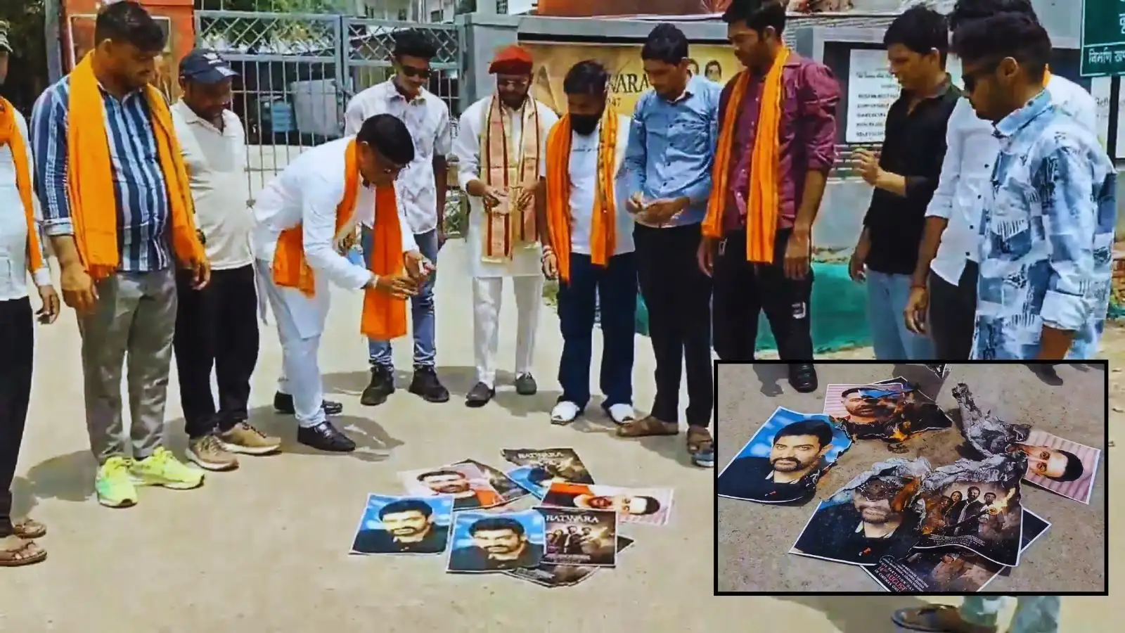 'बंटवारा' का आगरा में विरोध, सन्नी देओल-आमिर खान के पोस्टर जलाए; योगी यूथ ब्रिगेड ने की बैन की मांग