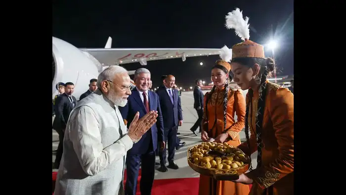 Bishkek [Kyrgyzstan], Aug 30 (ANI)_ Prime Minister Narendra Modi receives a warm