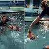 Video of a baby boy being THROWN into a pool by his swimming teacher ...