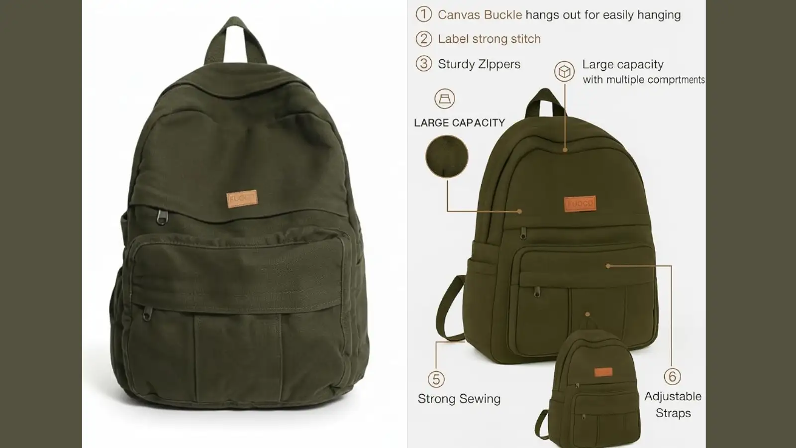 FUOCO backpack bags for women men