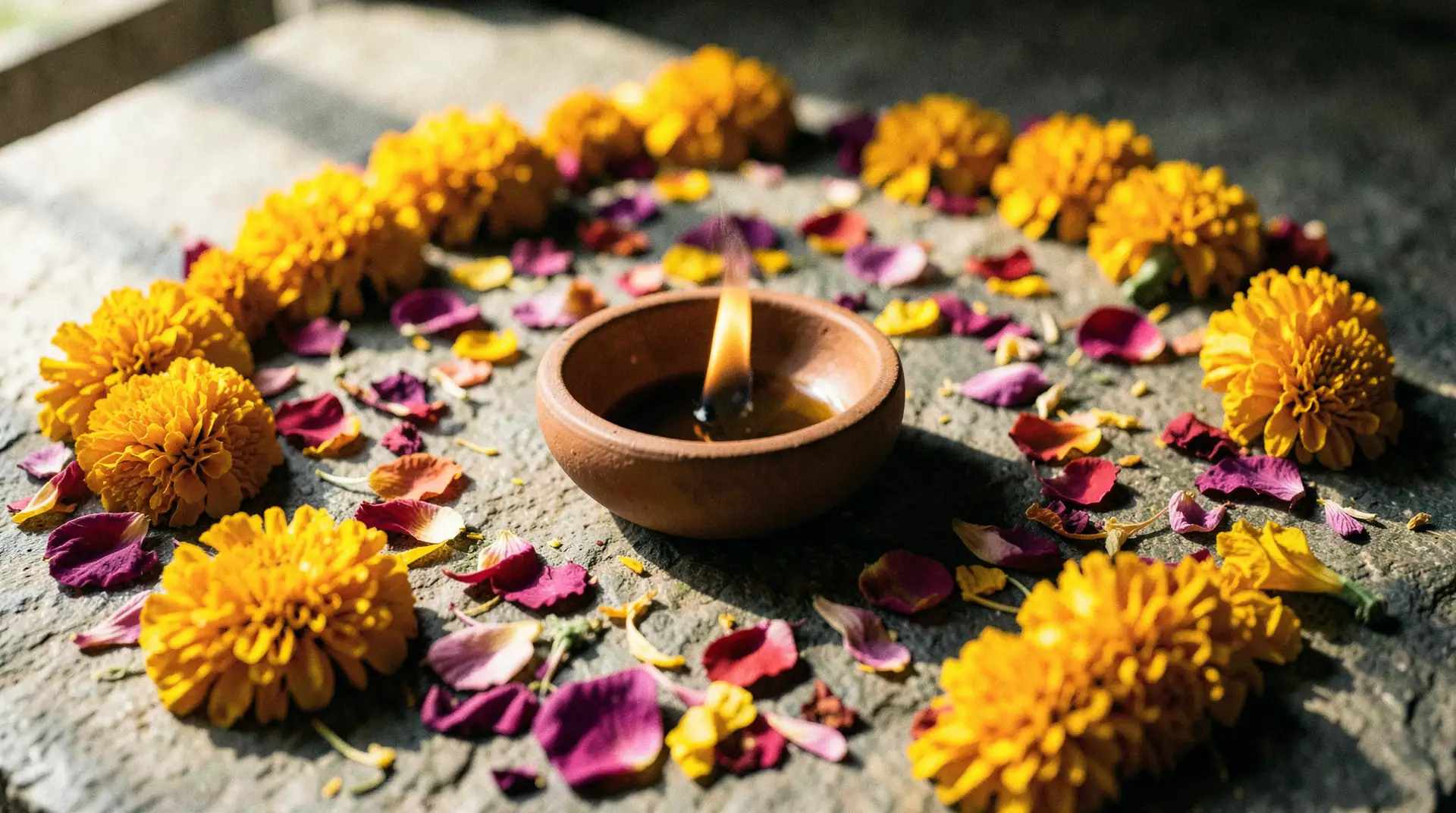 Morning Diya Rangoli Glow