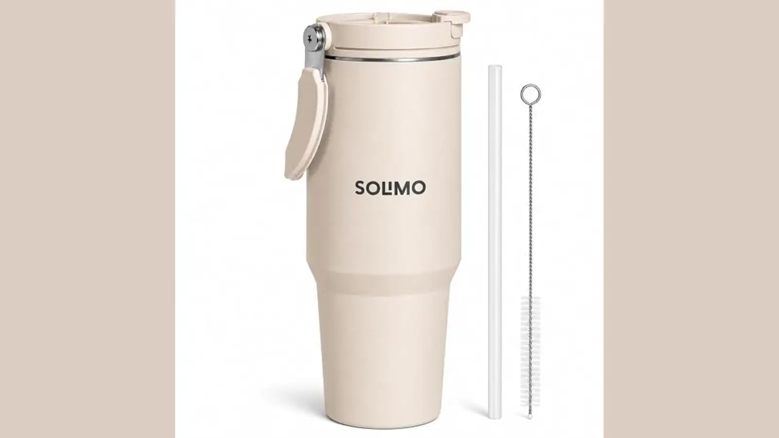 5-Solimo Tumbler with Straw & Top Handle