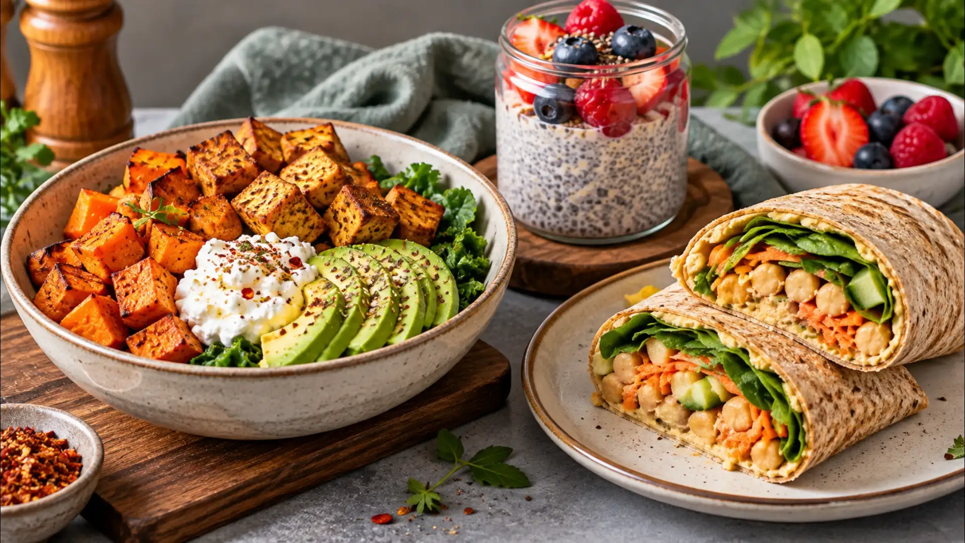 Vibrant Healthy Meal Spread