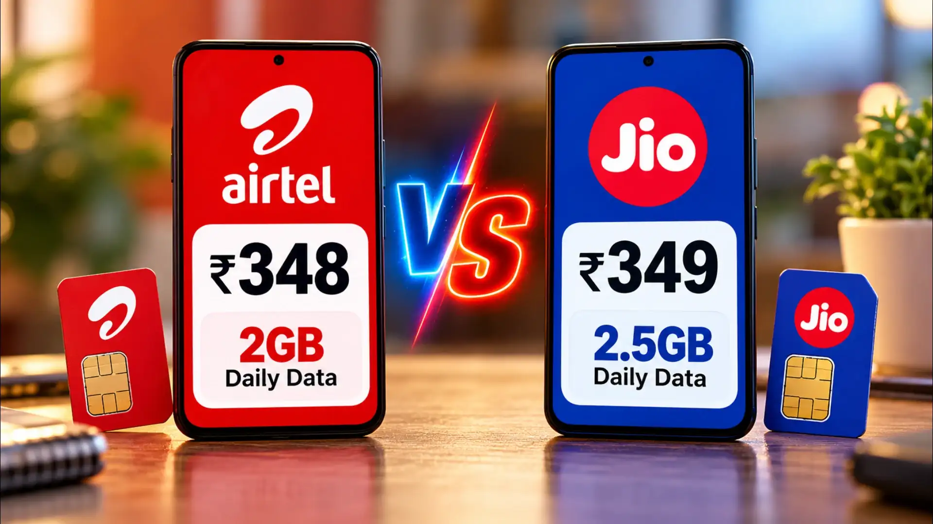 Airtel vs Jio Plan Comparison