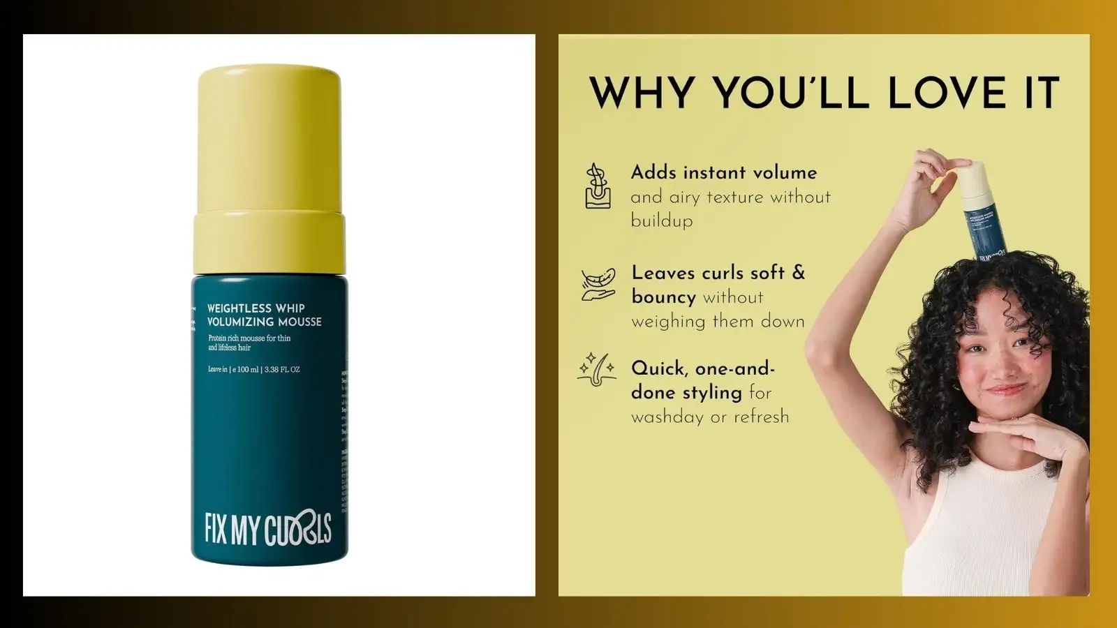 Fix My Curls Weightless Whip Volumizing Mousse