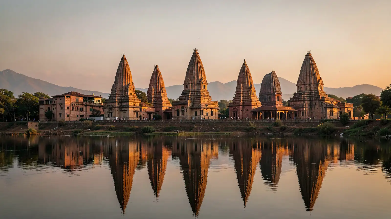 Orchha Chhatris at Sunset