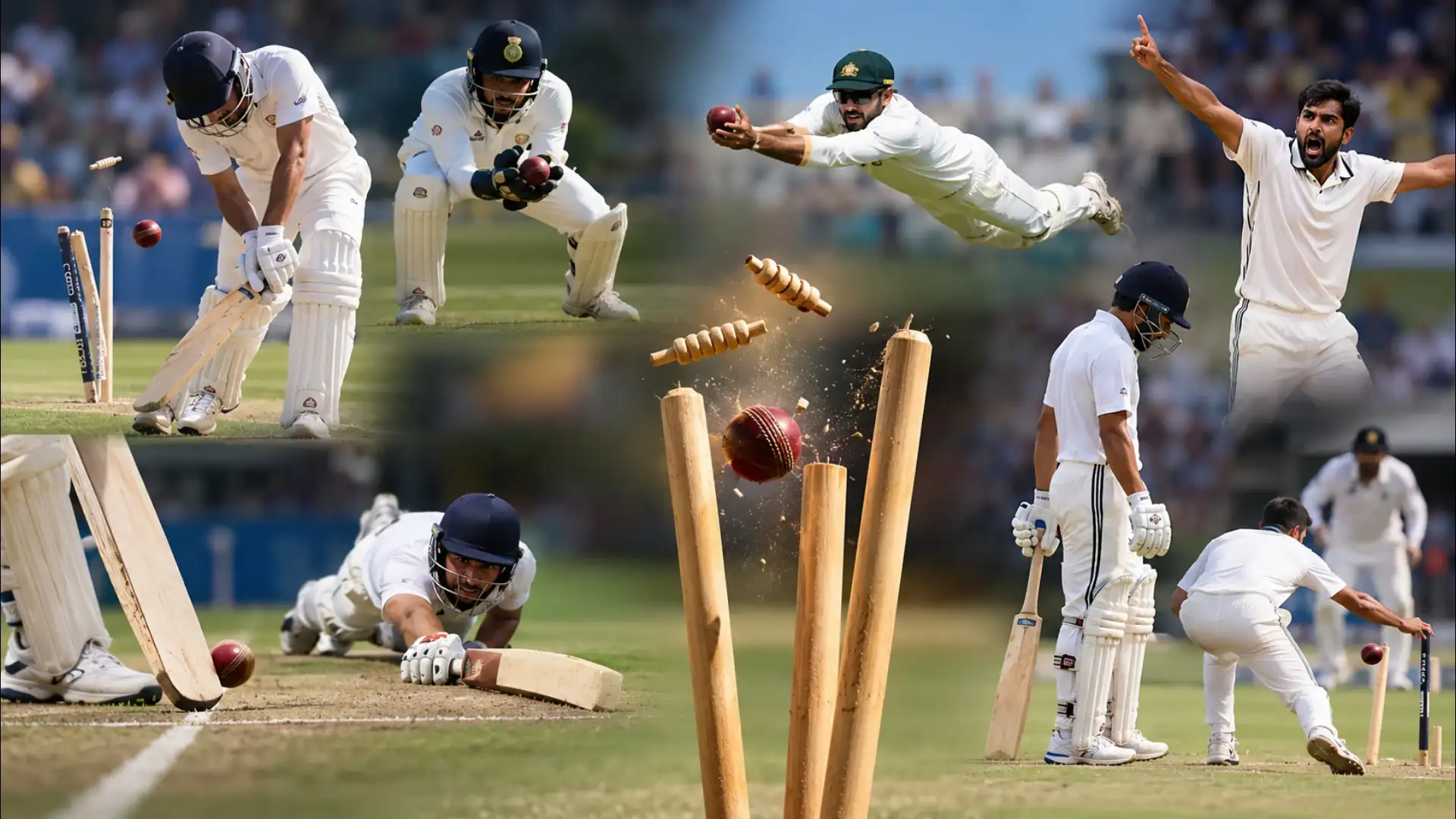 Cricket Dismissals_ Stadium Action Montage
