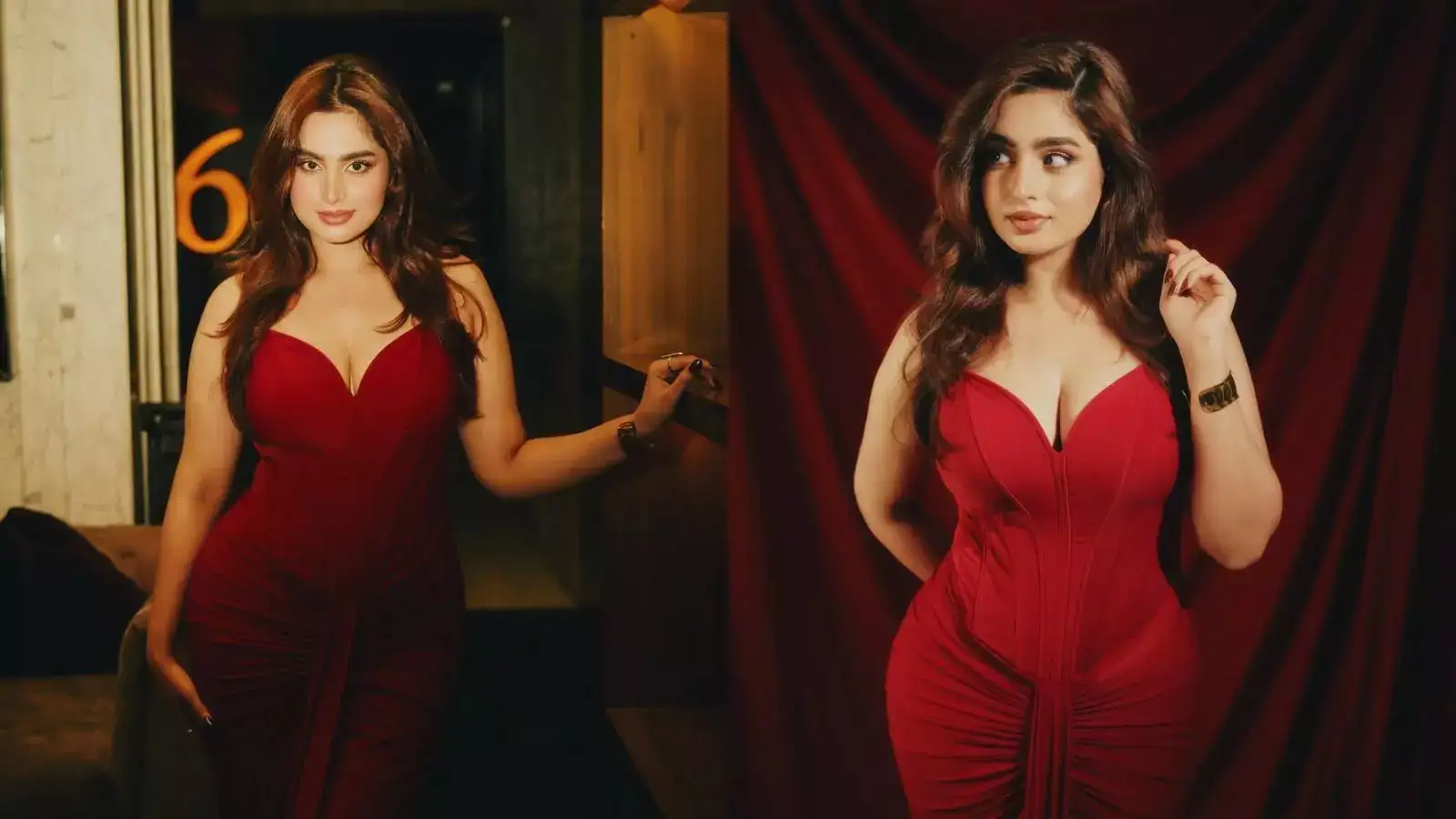 Ayesha Khan Sets the Internet Ablaze in Red-Hot Look