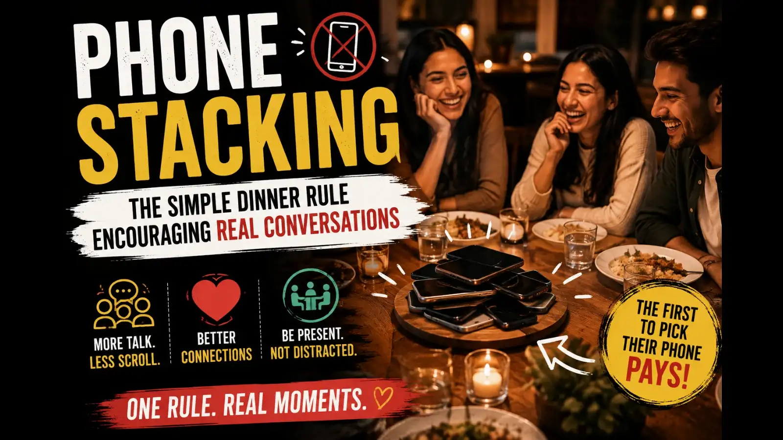 Phone Stacking: The Dinner Trend That's Bringing Conversations Back