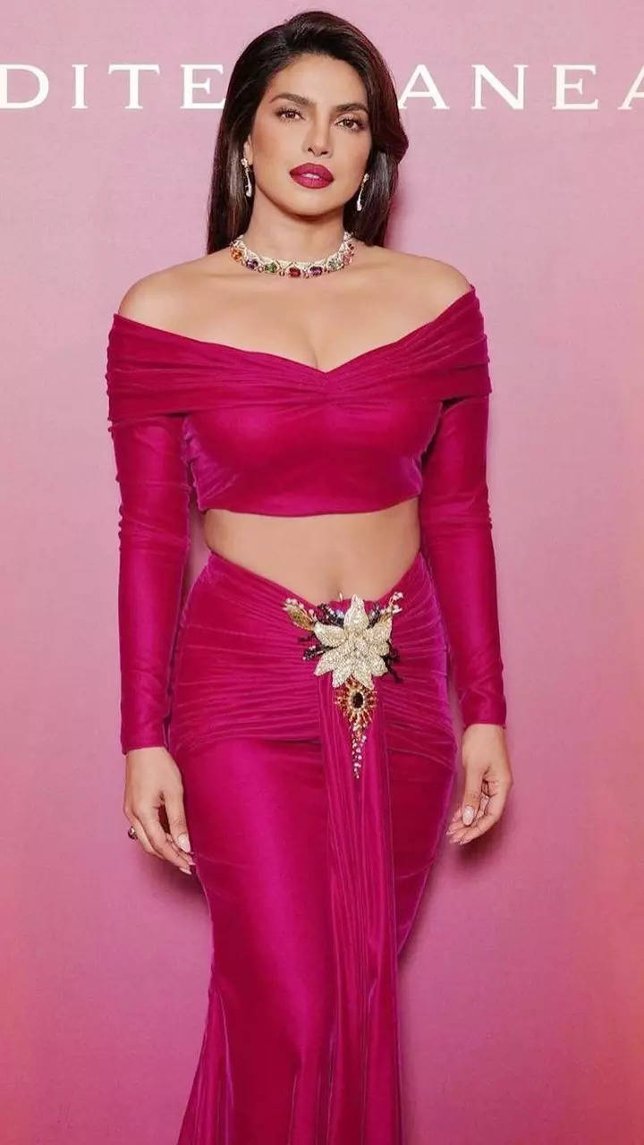 Priyanka Chopra is a glam queen in magenta bodycon outfit for Bulgari event  in Venice - India Today