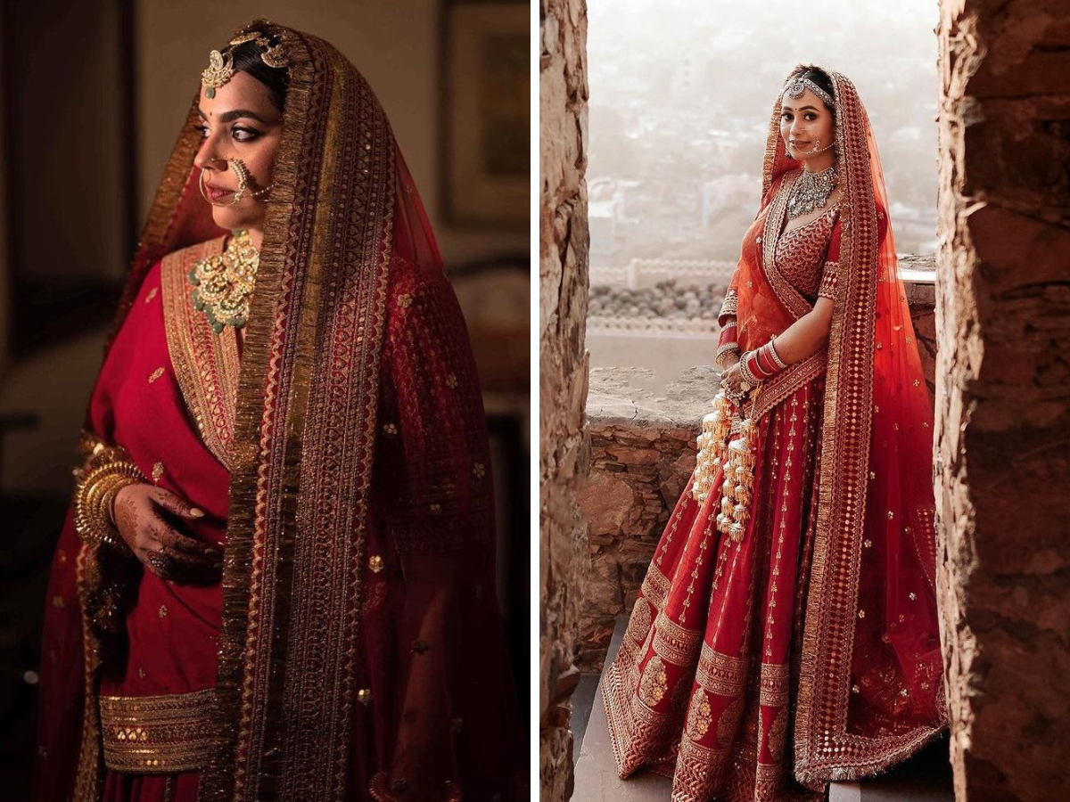 Sabyasachi Bride Turned Her Floral Wedding 'Lehenga' Into Her Reception  Look With A Minimal Twist