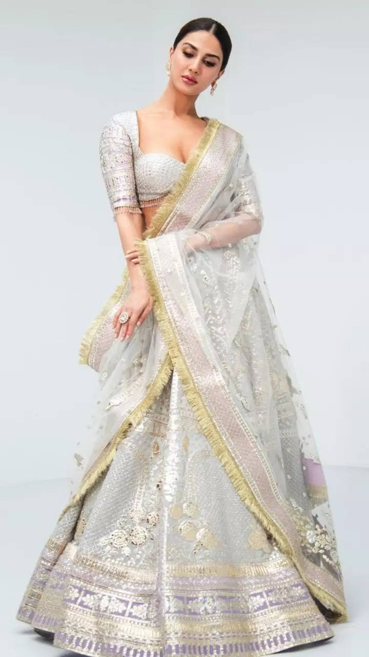 Vaani Kapoor looks dreamy in a gorgeous silver and gold lehenga |  TOIPhotogallery