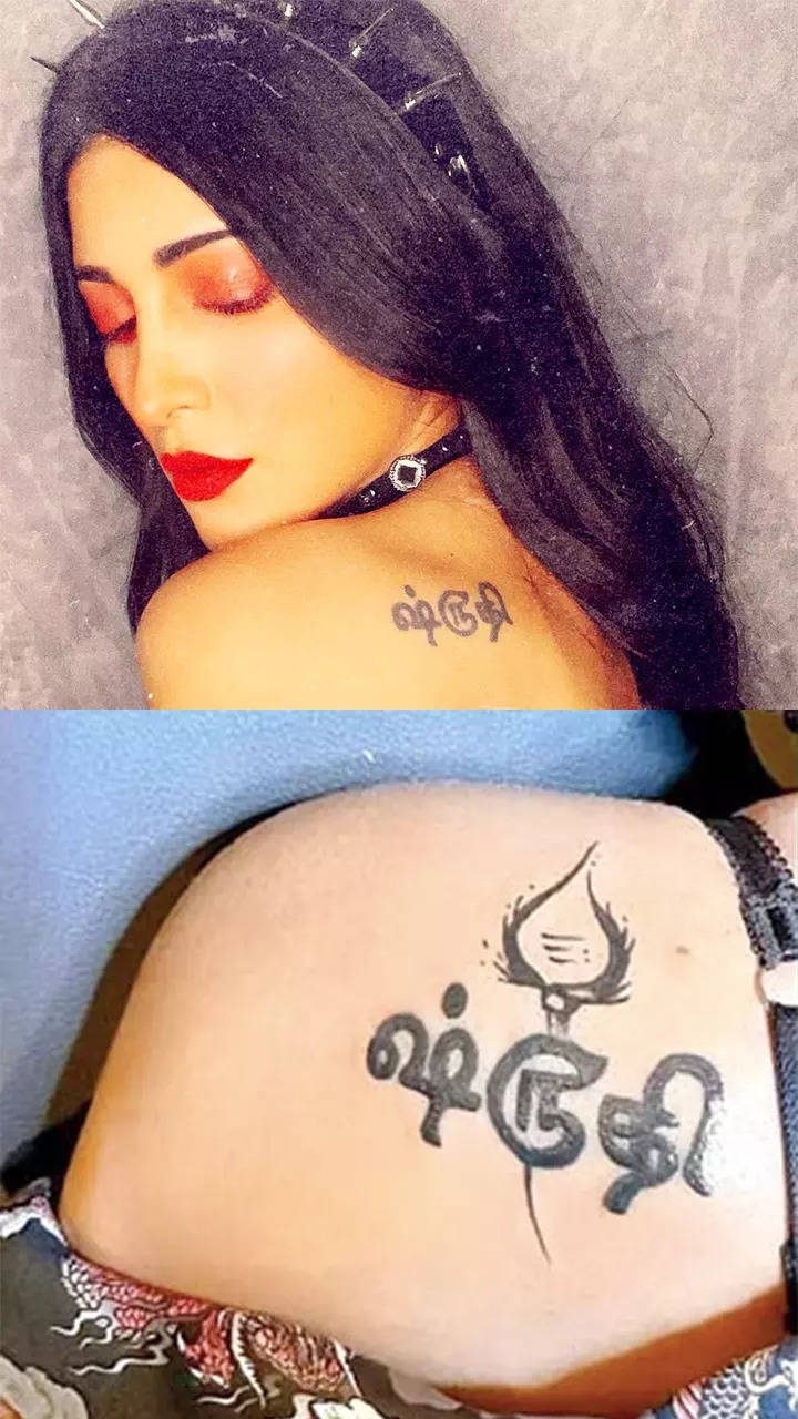 Shruti Haasan gets a new tattoo of Murugans Vel in Tamil Do you know what  it means  PINKVILLA