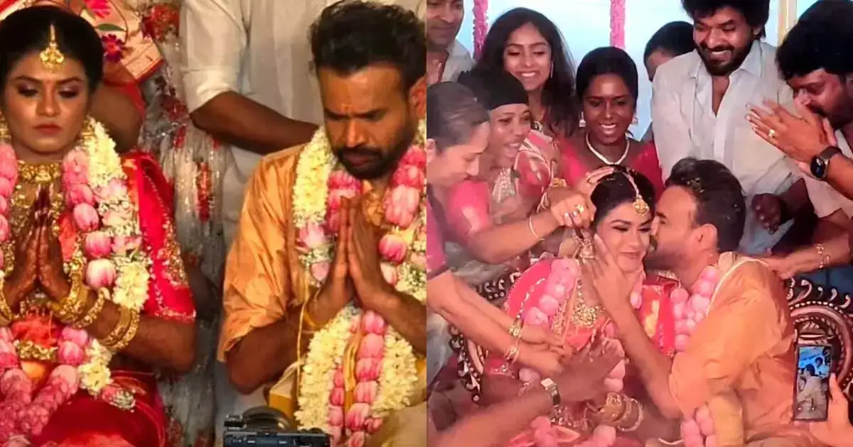 திருத்தணி முருகன் கோவிலில் இந்து கழுத்தில் தாலி கட்டி, முத்தமிட்ட பிரேம்ஜி 