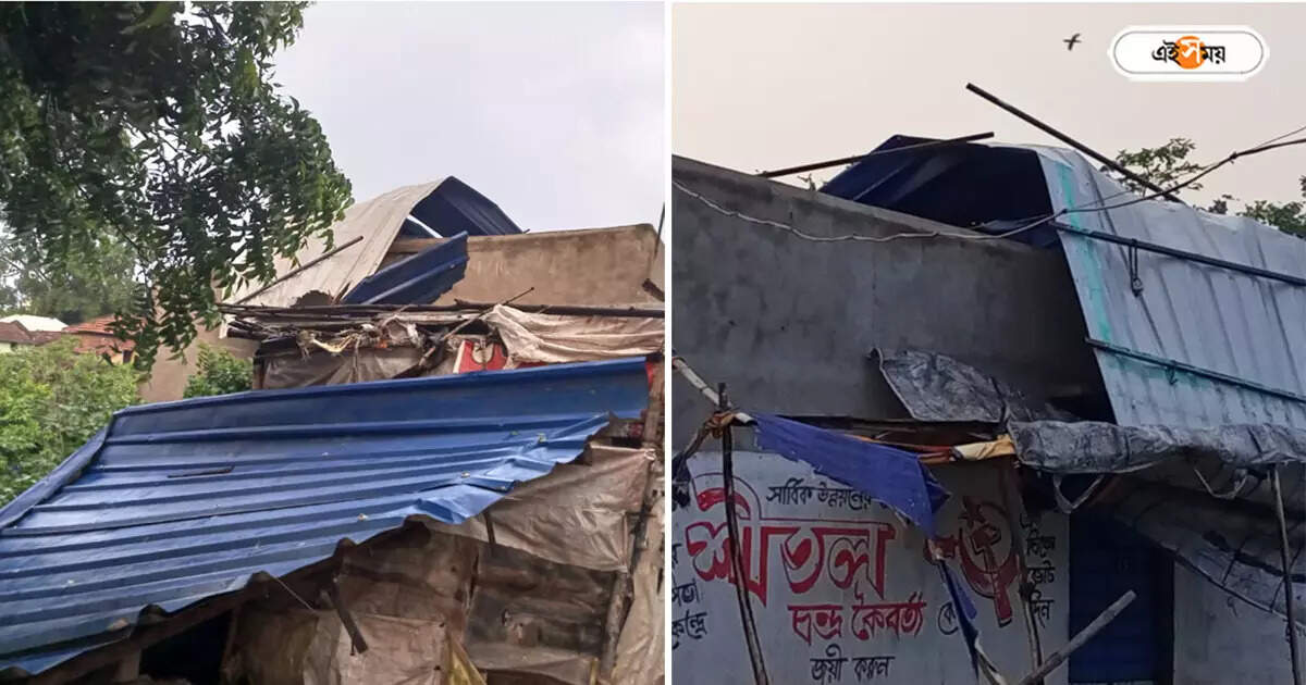 Storm In West Bengal : কয়েক মিনিটের ঝড়ের তাণ্ডবে লন্ডভন্ড গ্রাম, বজ্রপাতে বাঁকুড়ায় মৃত ২ – two expired with several house damaged for thunderstorm at bankura