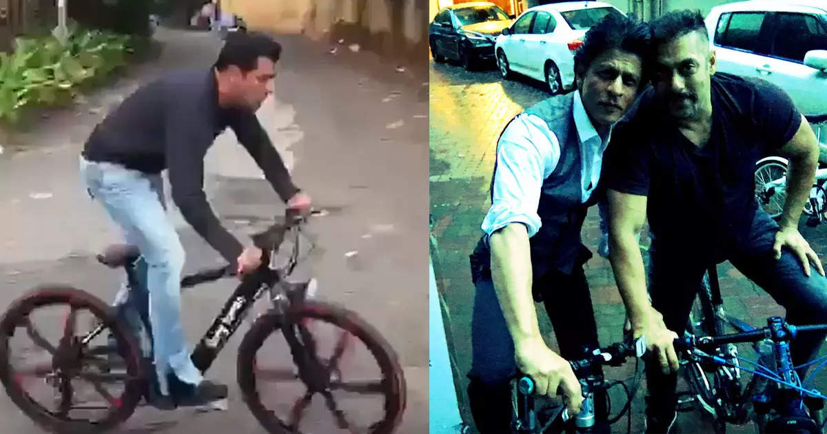 Video: When Salman passed by Shahrukh's house 'Mannat' on a bicycle, Shahrukh shouted and called him