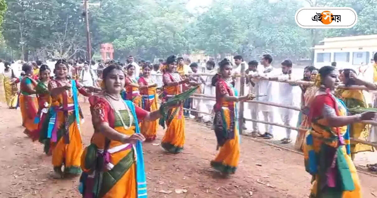 Visva-Bharati University,রং নেই, তবু ‘রাঙিয়ে দিয়ে যাও’! নাচ গান ও ফুলের পাপড়িতে বিশ্বভারতীয় বসন্ত বন্দনা – visva-bharati university has celebrated basanta bandana