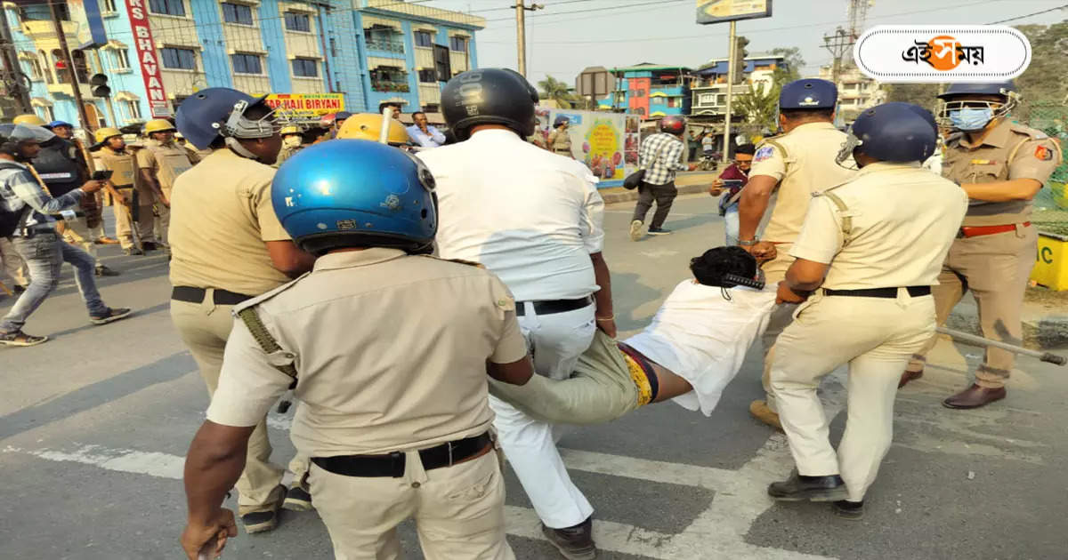 ABVP : এবিভিপির উত্তরকন্যা অভিযানকে কেন্দ্র করে ধুন্ধুমার শিলিগুড়িতে, ব্যাহত যান চলাচল – abvp procession on sandeshkhali issue creates unrest at tinbatti more in siliguri